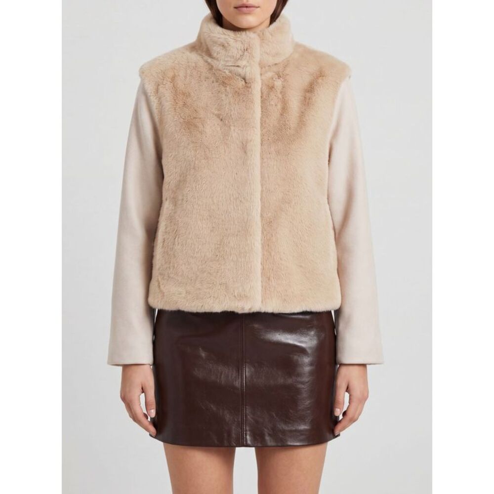 Herno Women High Neck Faux Fur Jacket Herno With Concealed Closure